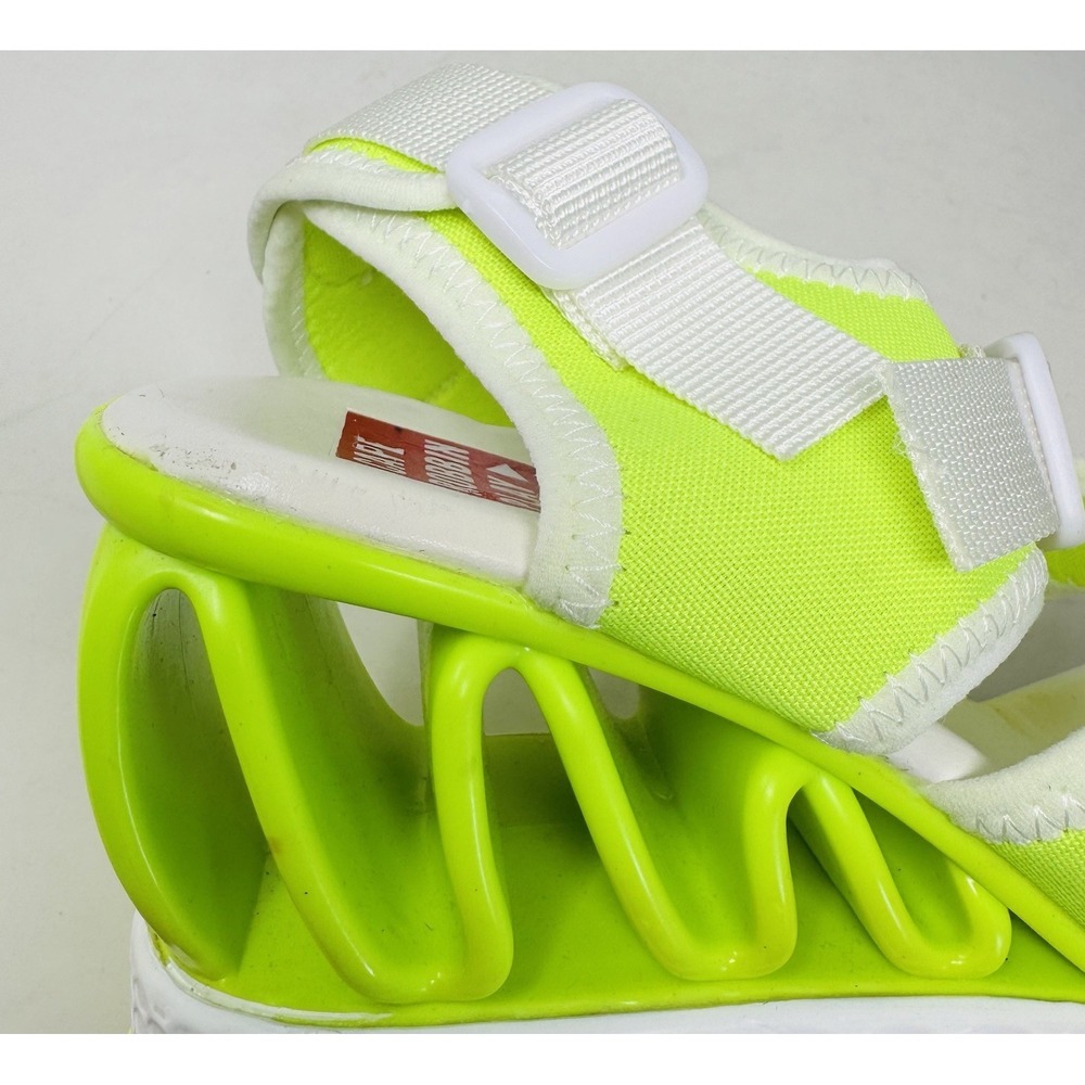 Cape Robbin Lemon Drop‎ Geometric White &Neon Yellow Platform Sandals Size 10 - Picture 10 of 11